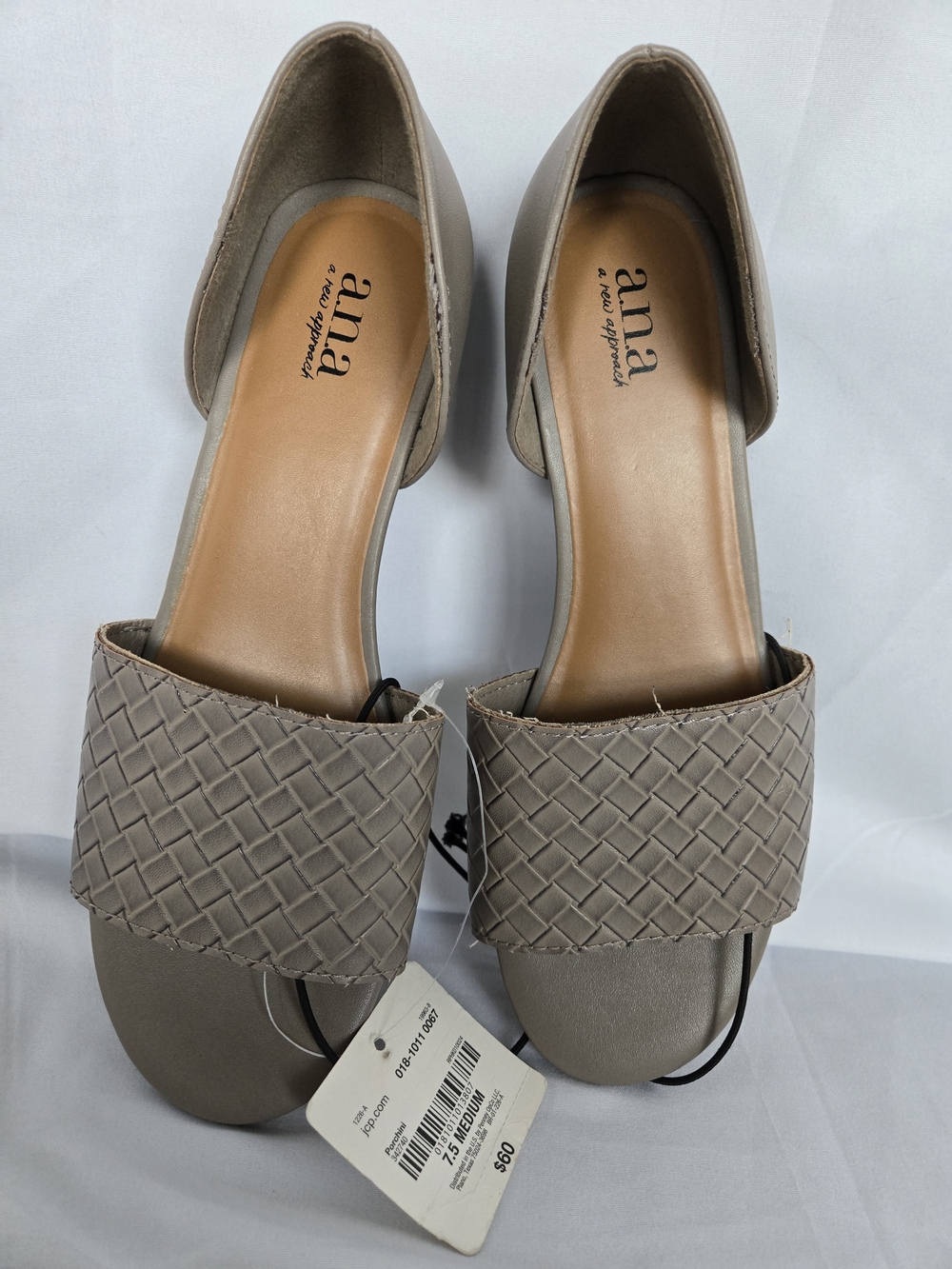 a.n.a Taupe Woven Front D'Orsay Mules
